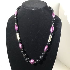 Vintage Purple Bead Necklace